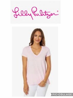Lilly Pulitzer Light Pink V-Neck Tunic Top